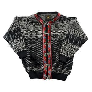 Women Volund Cardigan Sweater Small 100% Norwegian Lambswool Metal Clasp Neutral